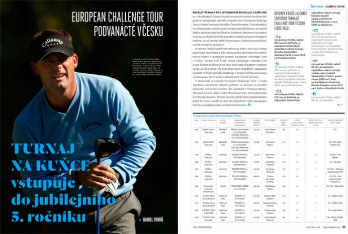ŘEČ ČÍSEL: European Challenge Tour podvanácté v Česku