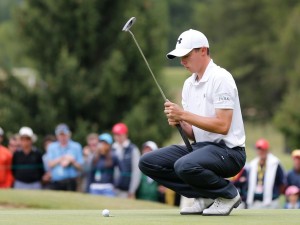 Matthew Fitzpatrick of England lines up a putt during the final round of the Omega European Masters Golf Tournament in Crans-Montana, Switzerland, Sunday, July 26, 2015., Image: 253887247, License: Rights-managed, Restrictions: , Model Release: no, Credit line: Profimedia, TEMP EPA