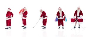 Composite image of different santas on white background, Image: 216084031, License: Royalty-free, Restrictions: , Model Release: yes, Credit line: Profimedia, Wavebreak