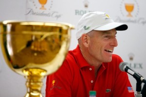 Jim Furyk na tiskové konferenci před Valspar Championship.