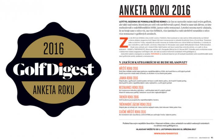 GOLF DIGEST ANKETA ROKU 2016