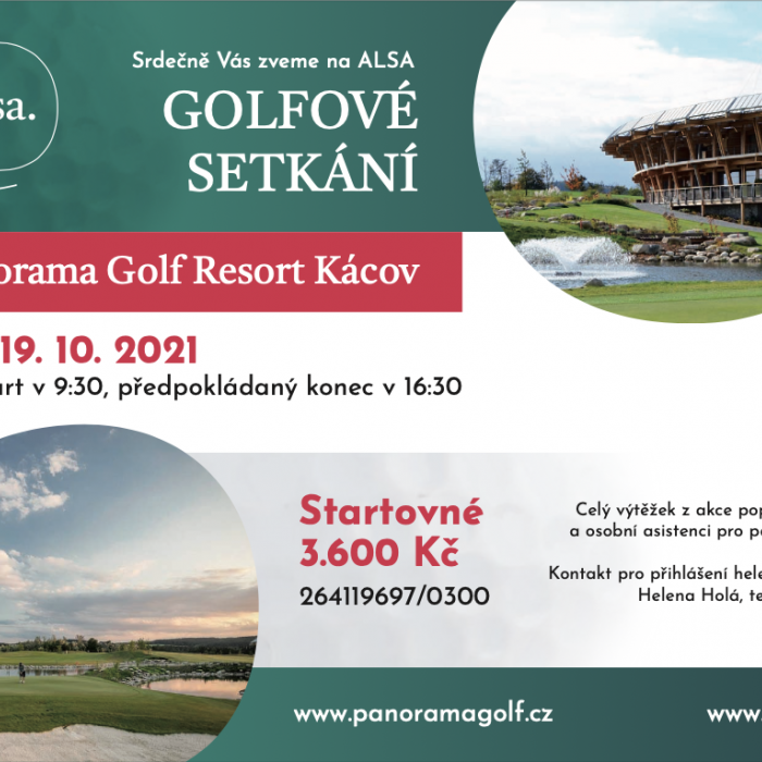 ALSA z.s. Vás zve na golfový turnaj pořádaný na podporu pacientů s Amyotrofickou laterální sklerózou (ALS)