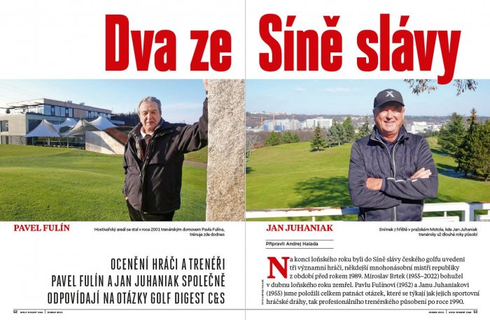 Ocenění hráči a trenéři Pavel Fulín a Jan Juhaniak odpovídají na otázky Golf Digest C&S