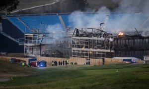 Jen týden po Ryder Cupu lehla tribuna Marco Simone Golf & Country Clubu popelem